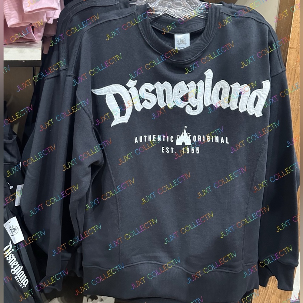 Disneyland Logo Authentic Original 1955 Castle Black Pullover Crewneck Sweater